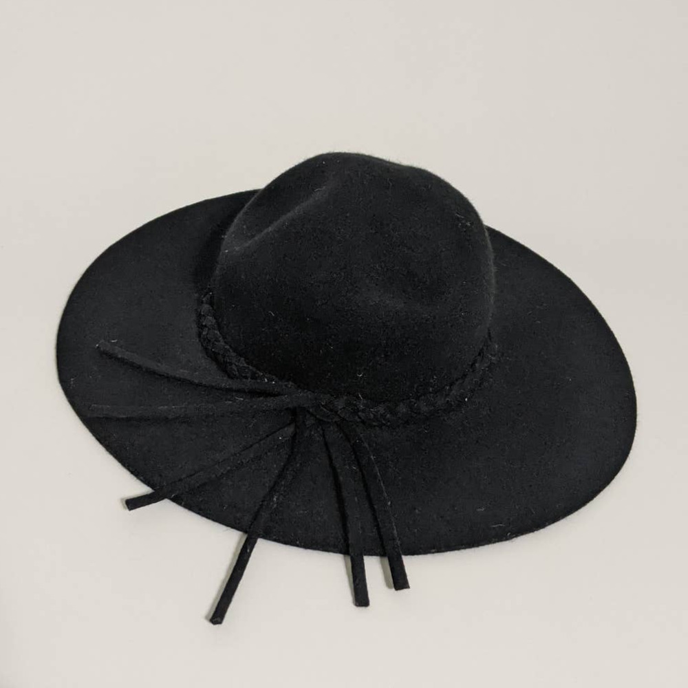 Target Black Braided Felted Wool Wide Brim Hat